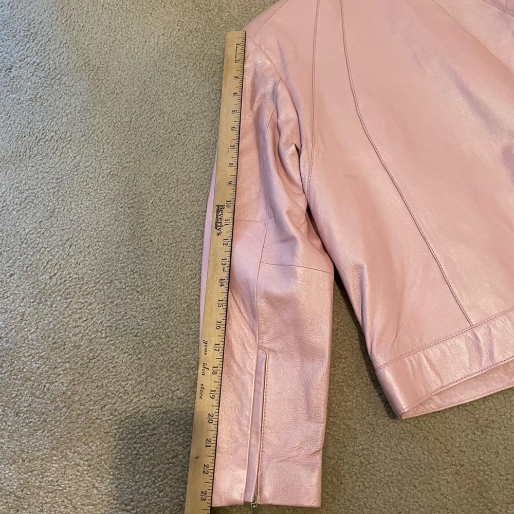 Dialogue Pink Leather Jacket - Picture 3 of 13